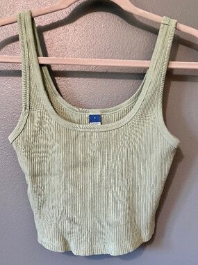 Old Navy Sea-foam Green Ribbed-knit Tank Top